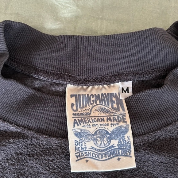 Jungmaven short sleeve raglan fleece black size M - Picture 2 of 5